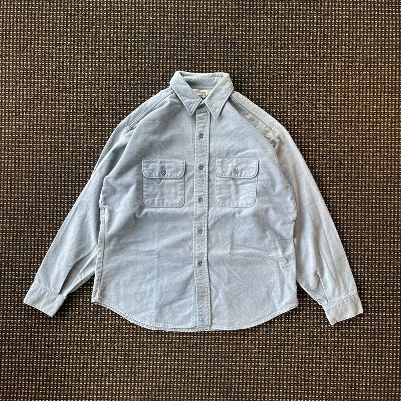 Vintage/Used】80s FIVE BROTHER フランネルシャツ サックスブルー