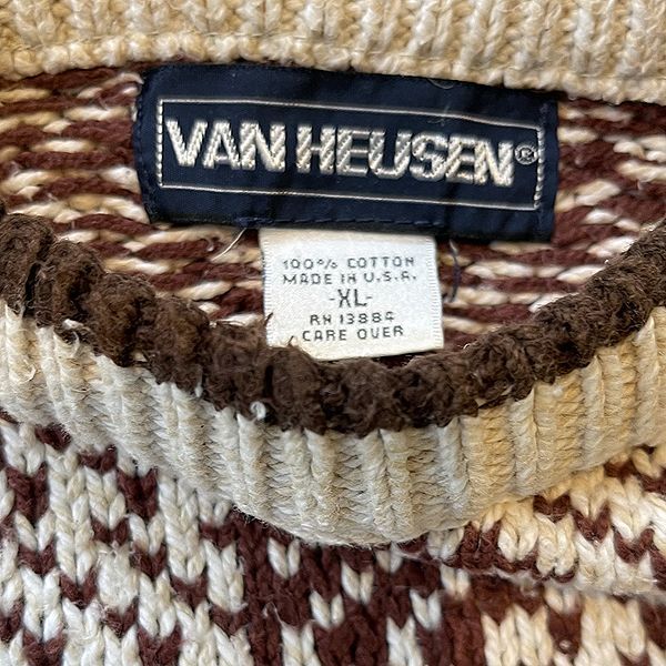 90年代 VAN HEUSEN バーズアイ・ビンテージセーター/サイズ表記XL